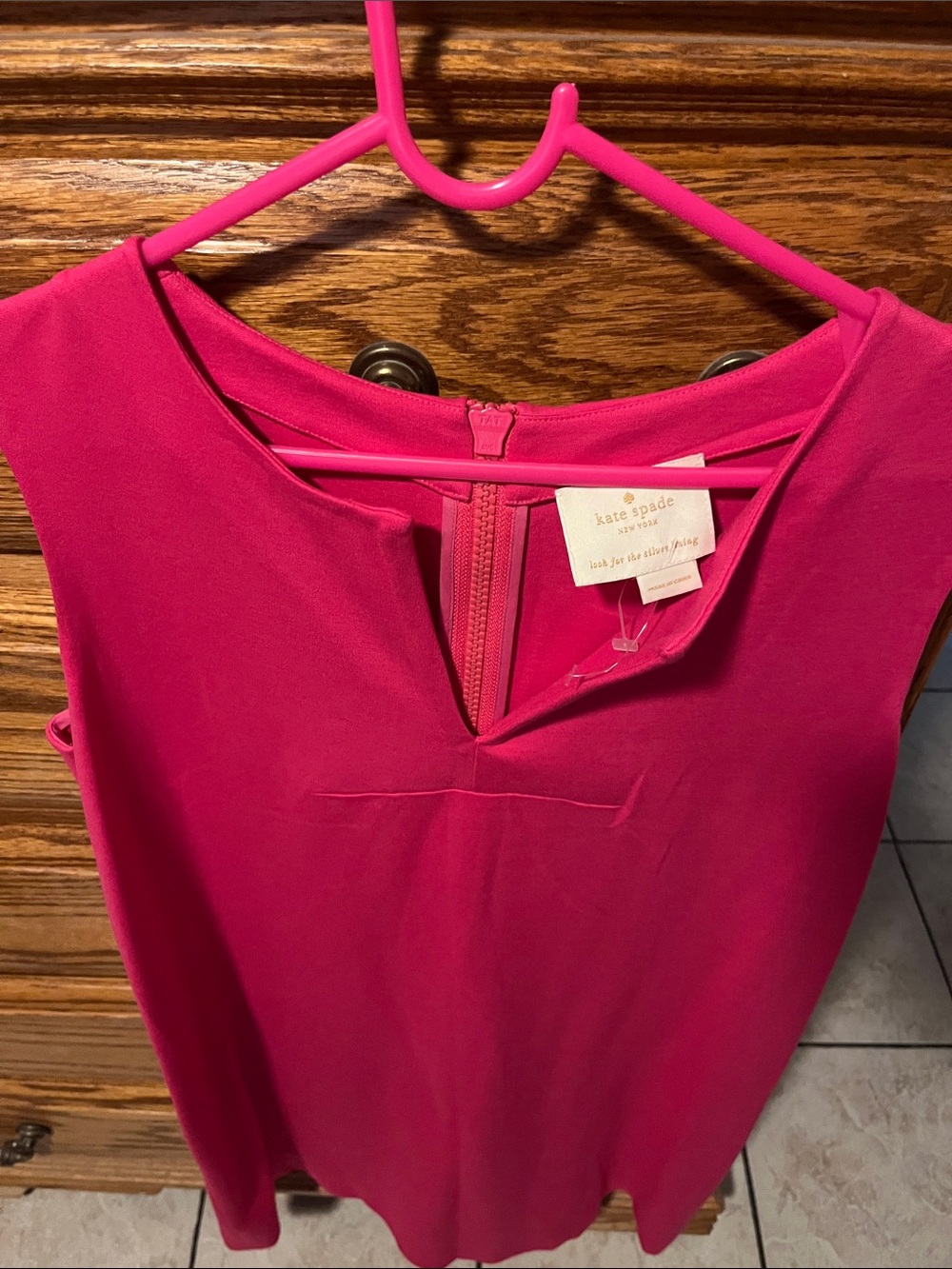 kate spade Bright Fuchsia Notch-Neck Sleeveless dress